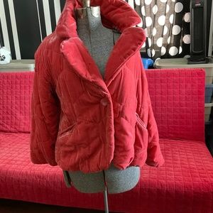 Anthropologie velvet-like, hip length spring jacket
